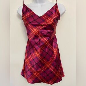 2000 Victoria’s Secret vintage Y2K plaid satin chemise like new